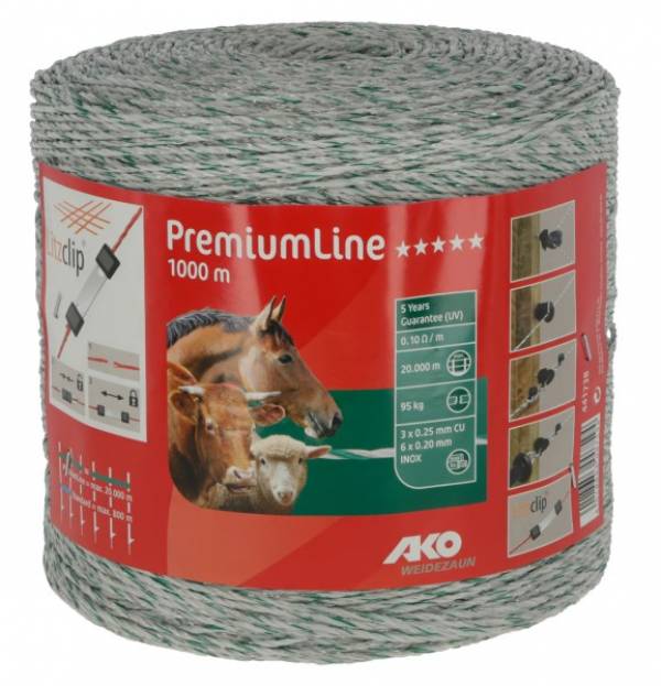 Conductor polifir PremiumLine 9 lite 1000m alb/verde KER